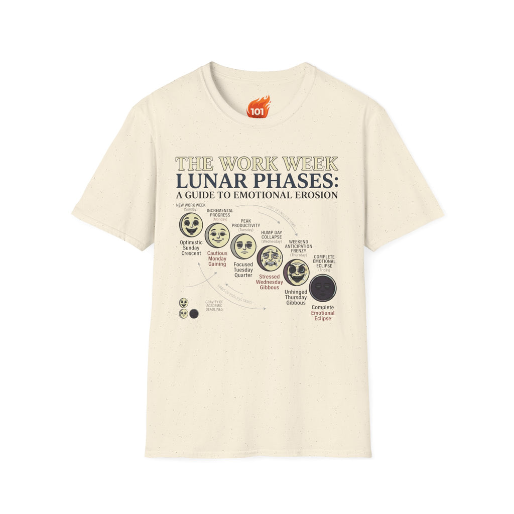 Lunar Work Week Phases Graphic T-Shirt