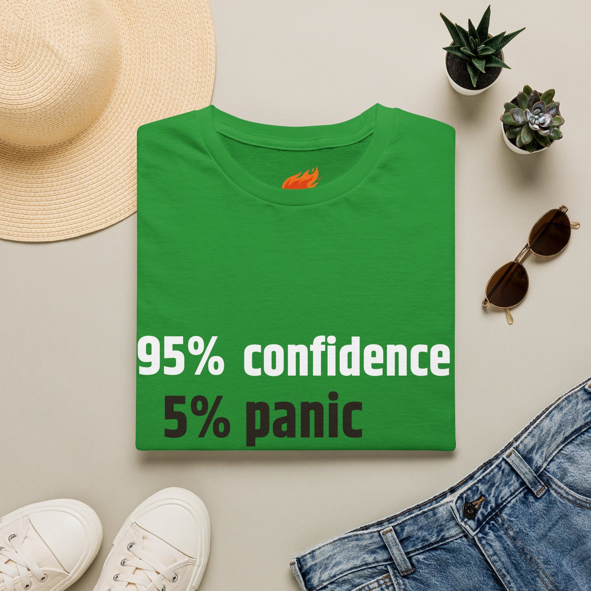 95% Confidence - 5% Panic Graphic T-Shirt