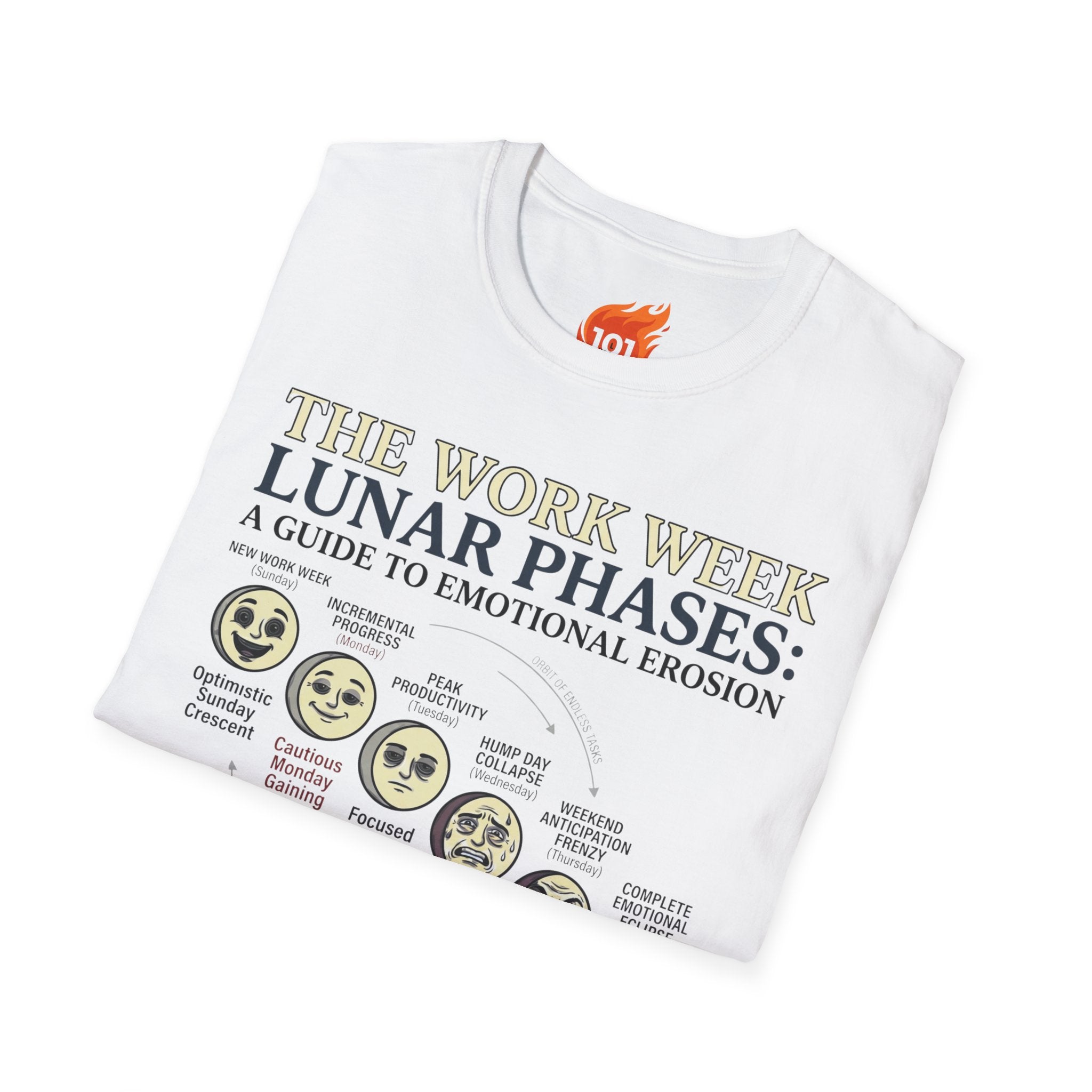 Lunar Work Week Phases Graphic T-Shirt