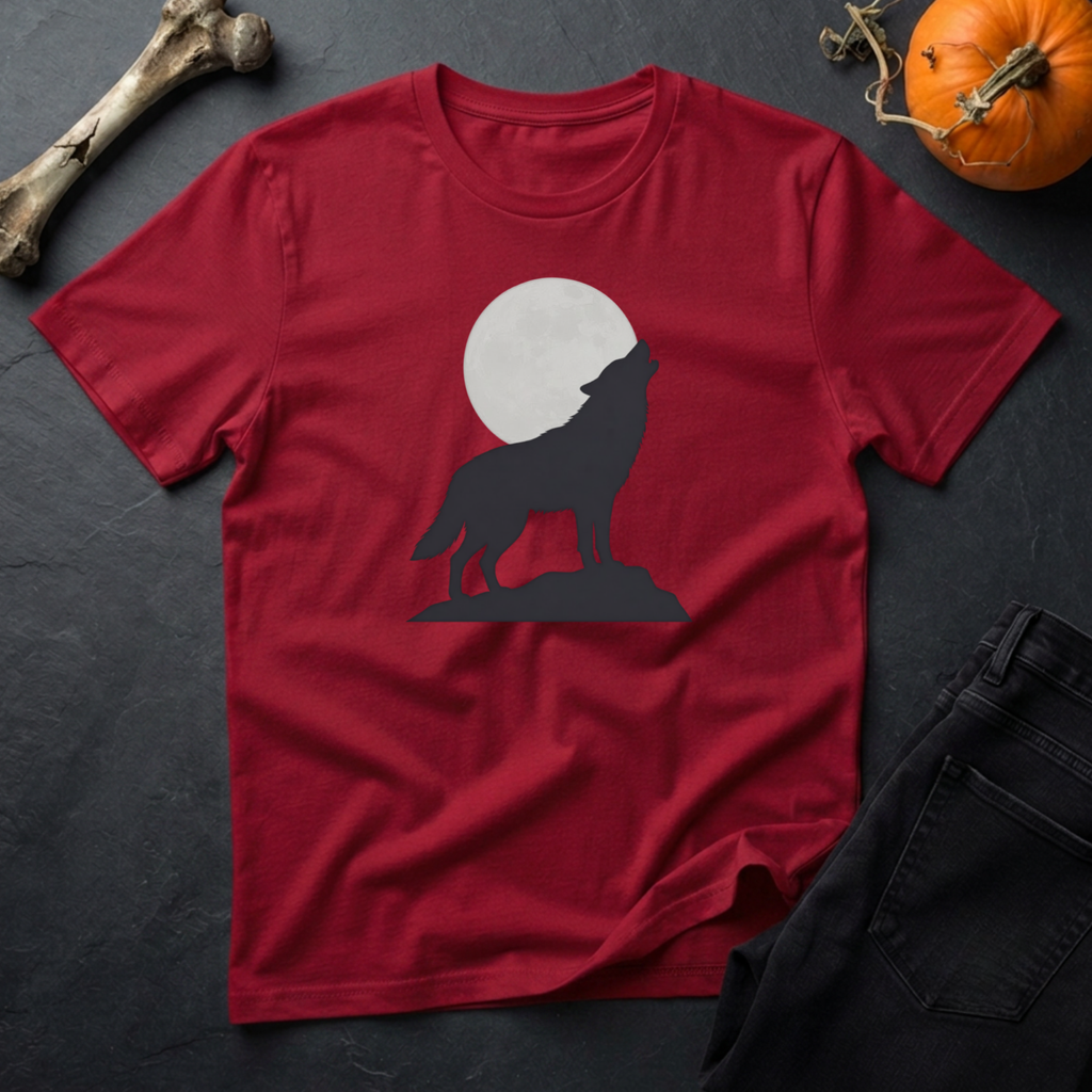 Howling Gray Wolf Graphic T-Shirt