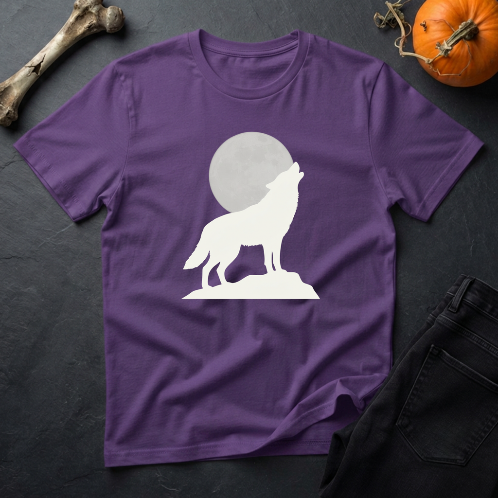 Howling Gray Wolf Graphic T-Shirt