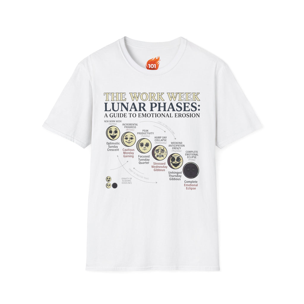Lunar Work Week Phases Graphic T-Shirt